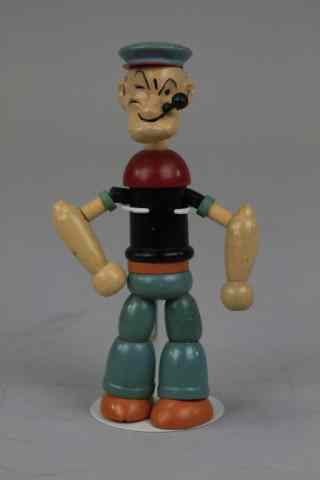 Appraisal: POPEYE JOINTED WOODEN FIGURE King Features wooden body hand painted