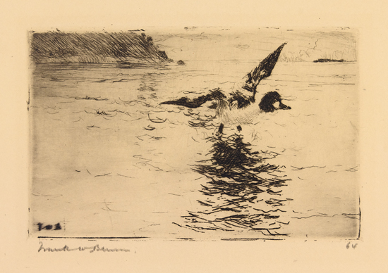 Appraisal: FRANK W BENSON Group of etchings with drypoint Male Whistler