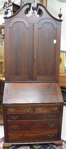 Appraisal: CHIPPENDALE STYLE MAHOGANY SECRETARY BOOKCASE Howard Ziegler cabinetmaker Pennsylvania the