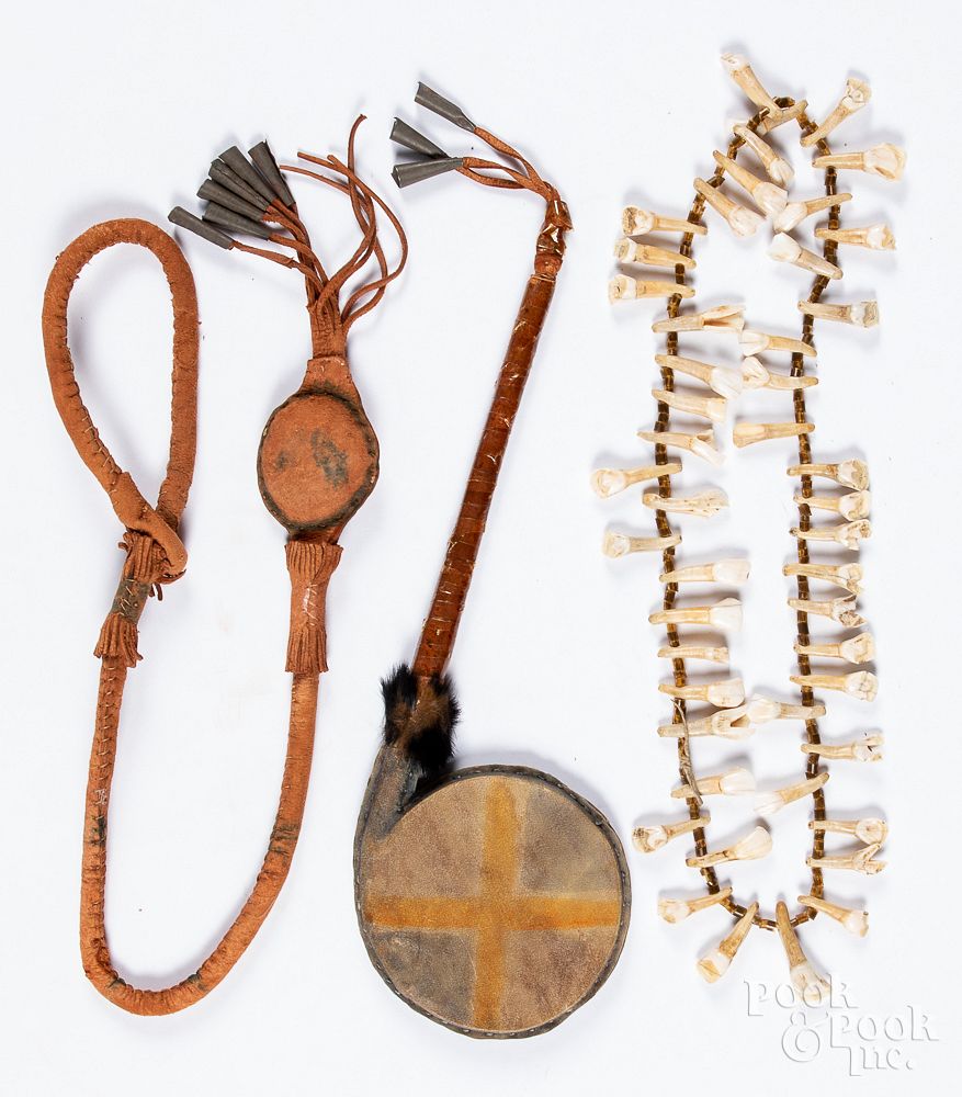 Appraisal: Three Cree Indian items Three Cree Indian items to include