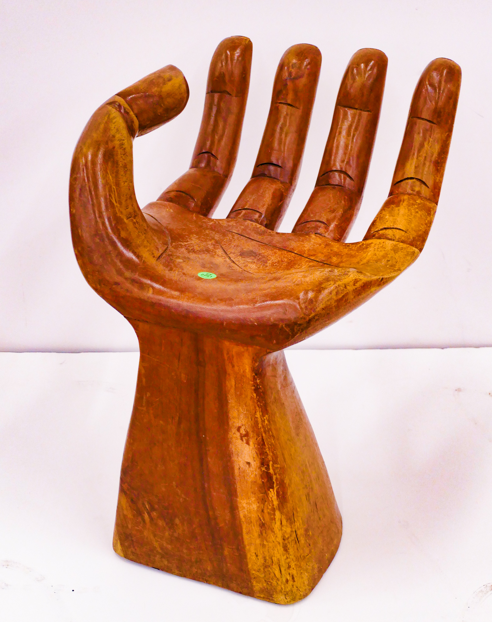 Appraisal: Pedro Friedeberg Style Carved Wood Hand Stool- x x ''