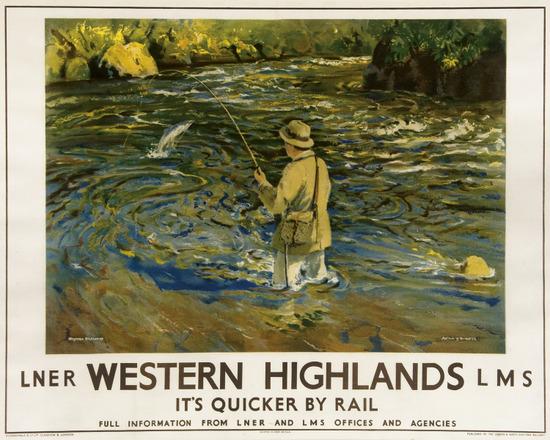 Appraisal: BURGESS AnthonyTHE WESTERN HIGHLANDS LNER LMS lithograph in colours c