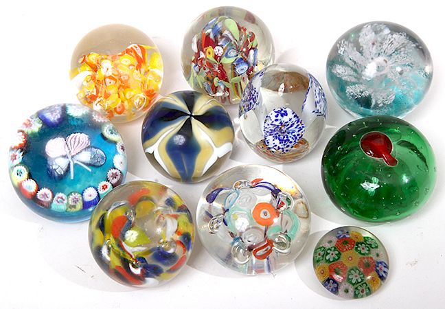 Appraisal: Paper Weight Collection Ten various paper weights all late th