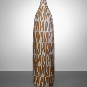 Appraisal: Clyde Burt American - Tall Bottle Form Vessel c glazed