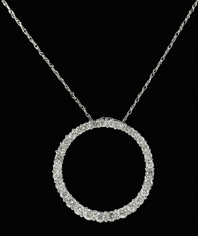 Appraisal: kt Diamond Pendant circle pendant round brilliant diamonds estimated total