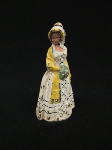 Appraisal: Antique Cast Iron Figural Doorstopof a Southern Belle original paint