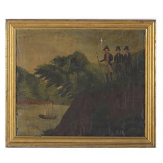 Appraisal: American School Revolutionary War painting American School Revolutionary War painting