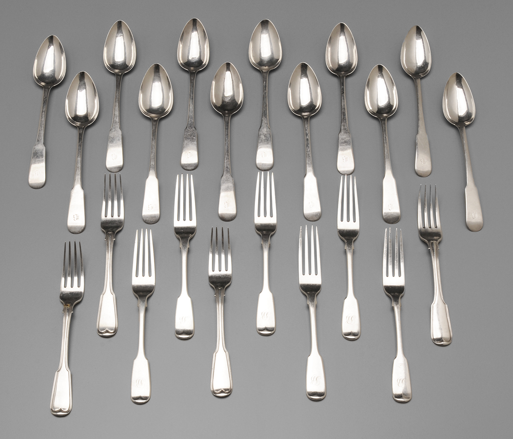 Appraisal: Group of Scottish Silver Flatware th century includes set of