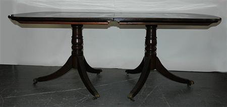 Appraisal: George III Style Mahogany Double-Pedestal Dining Table Estimate -