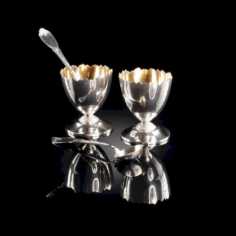 Appraisal: A CASED PAIR OF AMERICAN SILVER AND SILVER GILT FIGURAL