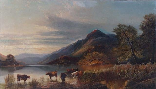 Appraisal: EDWARD ROBERT SMYTHE British - Highland cattle watering signed and