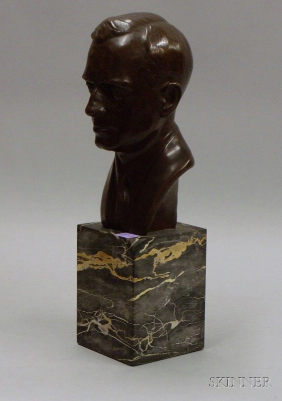 Appraisal: Bronze Bust of a Young Gentleman on a Marble Base