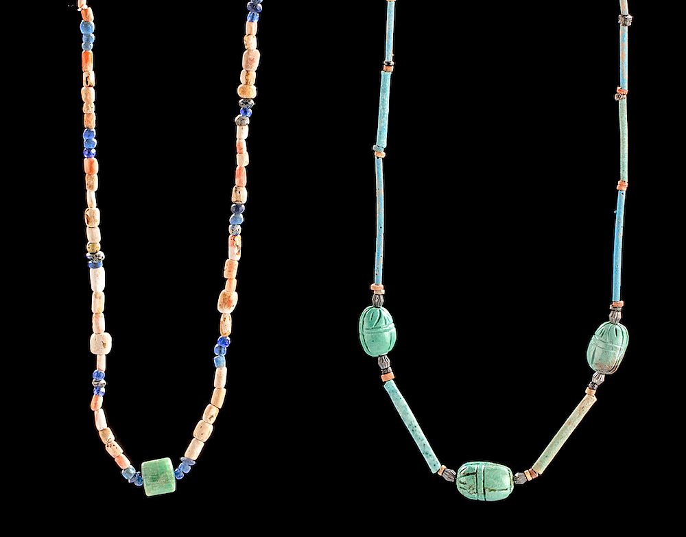 Appraisal: Lot of Egyptian Faience Glass Bead Necklaces Ancient Egypt Third