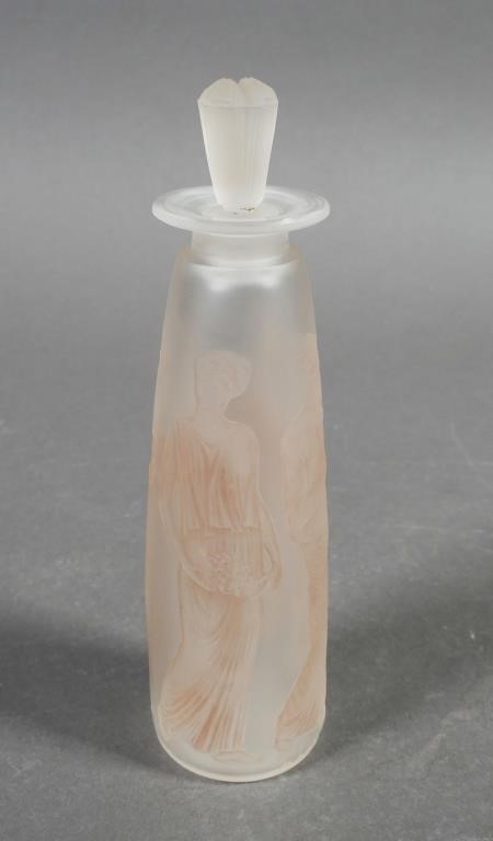 Appraisal: High relief art glass perfume bottle by Rene Lalique frosted