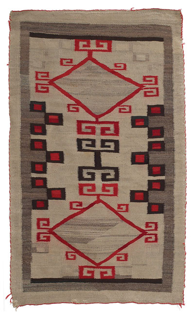 Appraisal: Navajo rug c Crystal with stylized diamond and geometric design