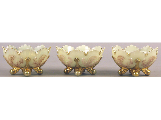 Appraisal: Collection of original Northwood custard glass spooners guaranteed to glow