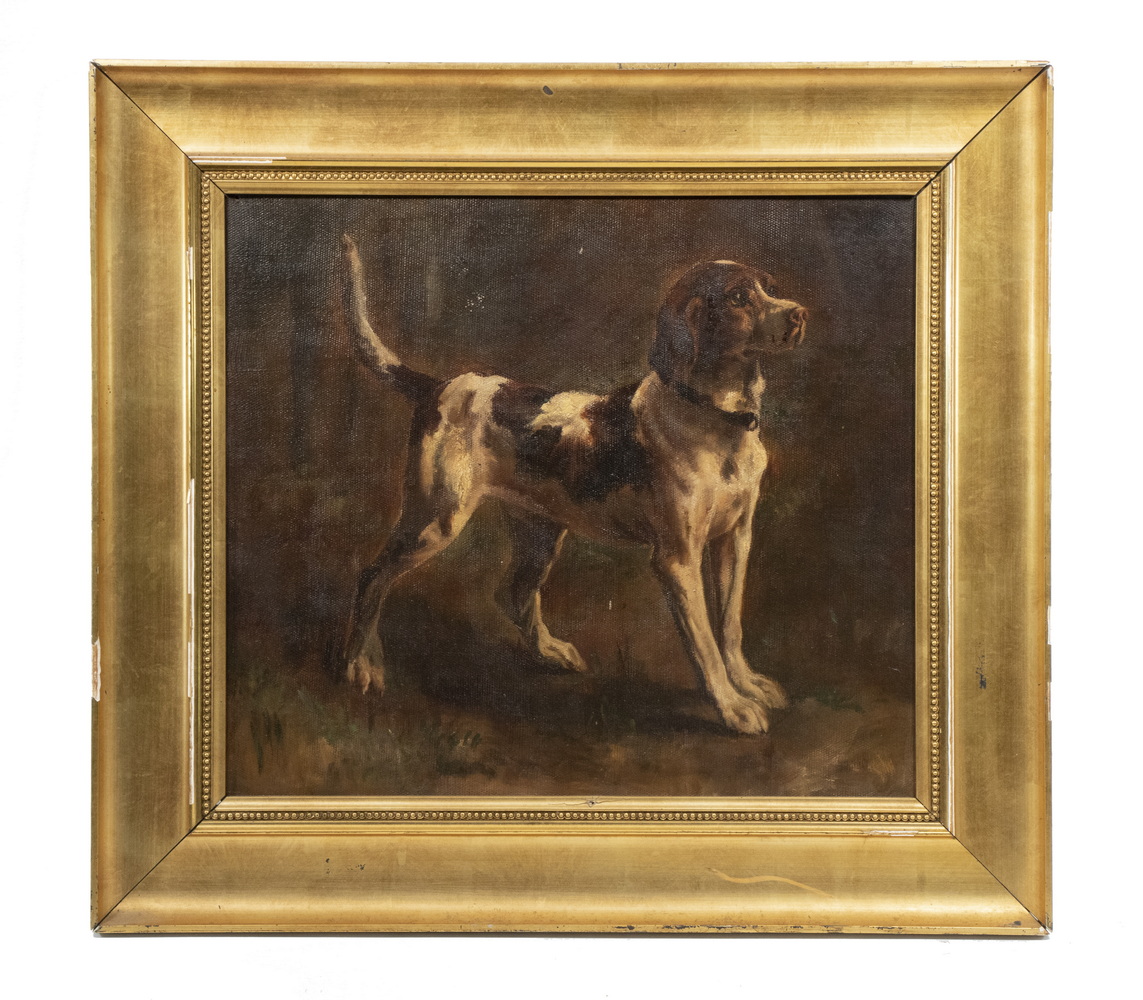 Appraisal: UNSIGNED BRITISH SPORT PAINTING CIRCA Portrait of a Hunting Dog