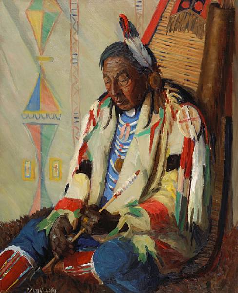 Appraisal: n a Kathryn Woodman Leighton American - White Dog Blackfeet