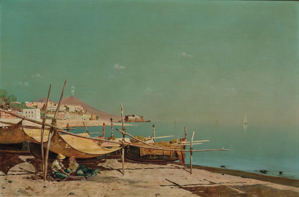 Appraisal: GIUSEPPI COSENZA Italian - Naples from Mergellina oil on canvas