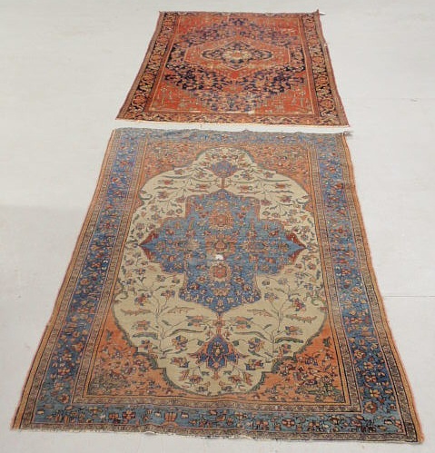 Appraisal: Two Sarouk oriental carpets x and x