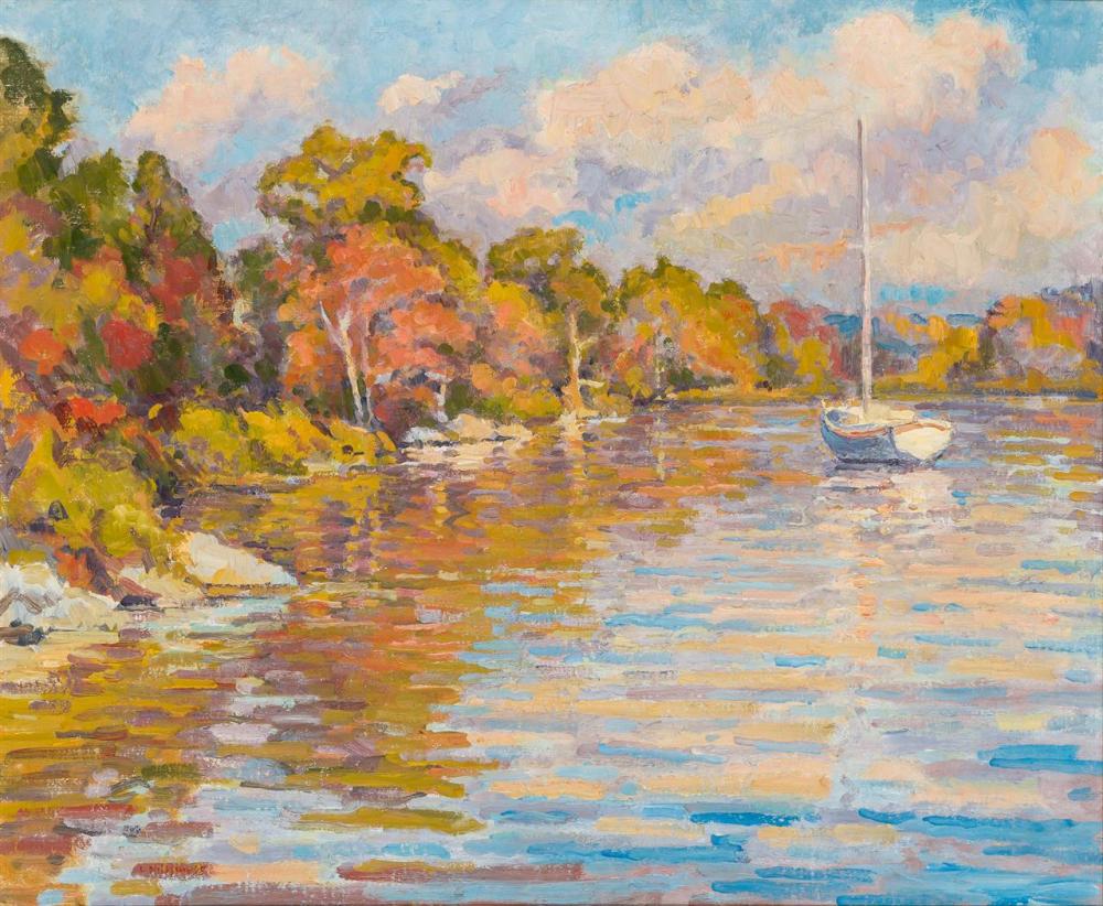 Appraisal: LEIF NILSSON American b Autumn Morning on the Connecticut River