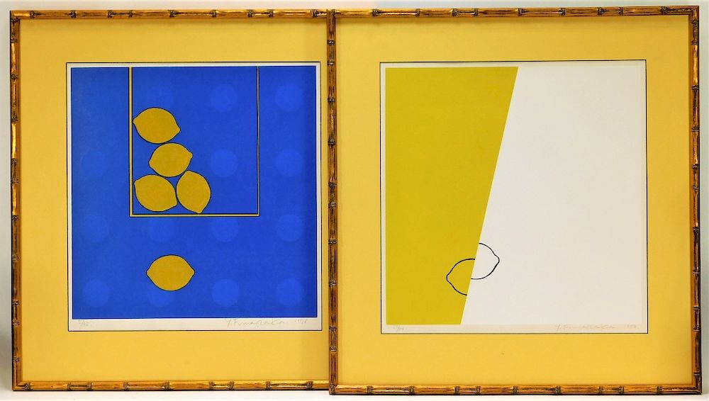 Appraisal: PR Yoshisuke Funasaka Abstract Lemon Prints Yoshisuke Funasaka Japan b