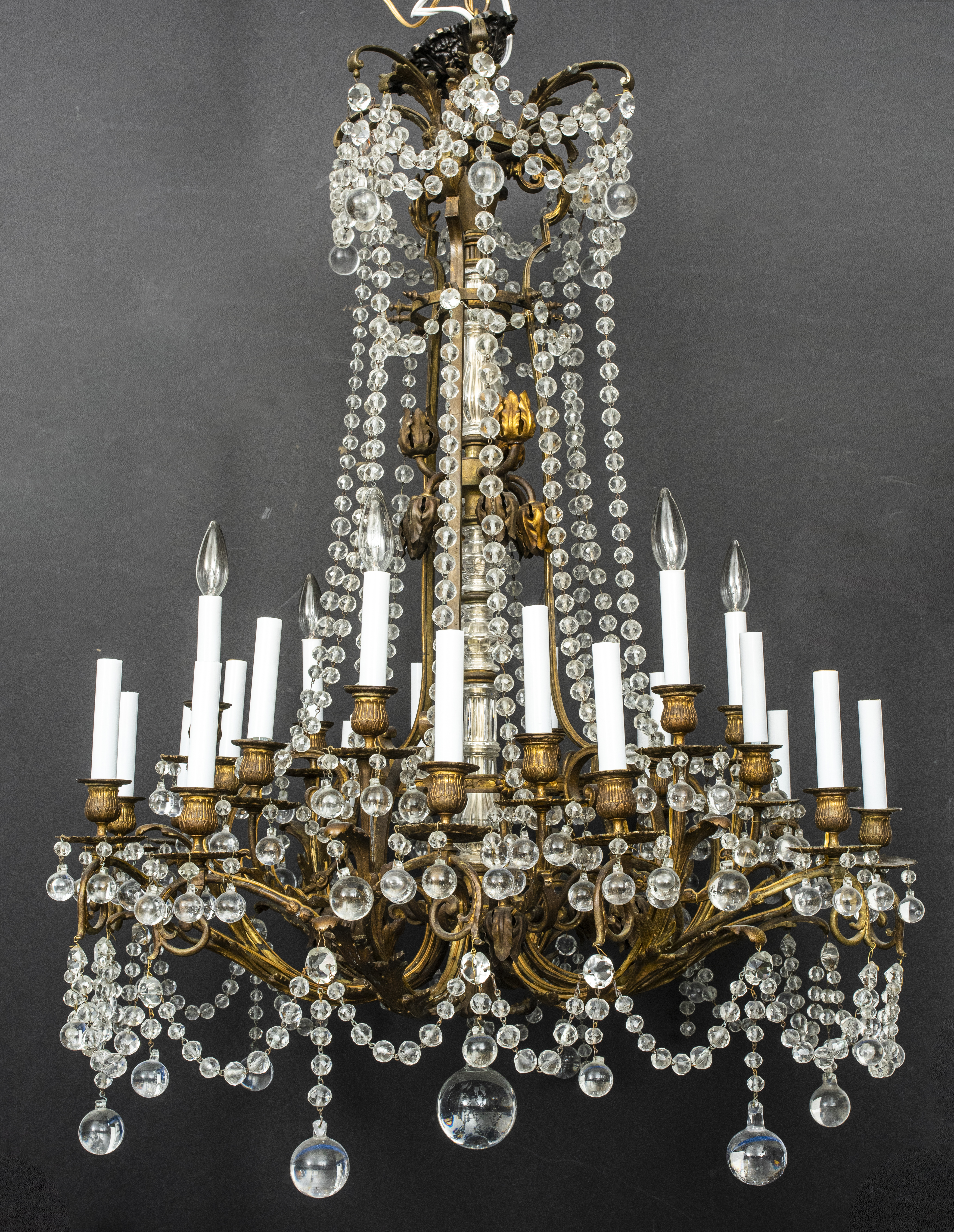 Appraisal: FRENCH BAROQUE REVIVAL GILT BRONZE CHANDELIER French Baroque revival gilt