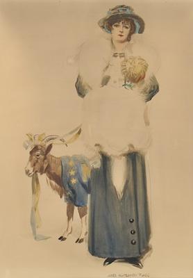 Appraisal: James Montgomery Flagg American - Girl with Bill the Goat