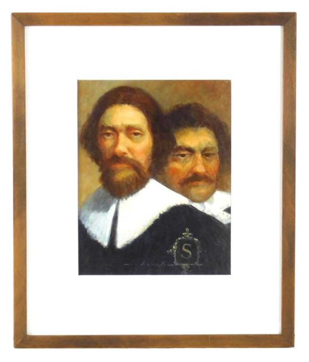 Appraisal: William Thomson Connecticut - oil portrait of two gentlemen with