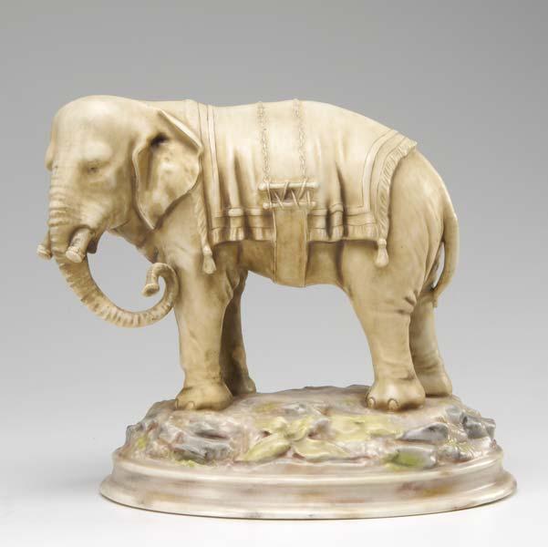 Appraisal: CONTINENTAL CERAMIC Porcelain figure of an elephant marked on the