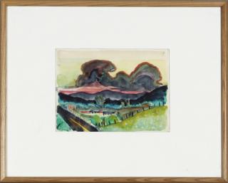 Appraisal: Peter Dean Country Landscape watercolor pencil signed l r framed