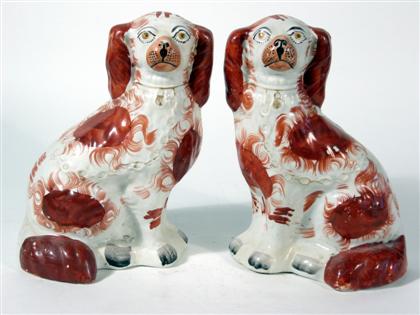 Appraisal: Pair of Staffordshire King Charles spaniels th century