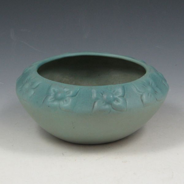 Appraisal: Van Briggle floral bowl from the s with matte blue