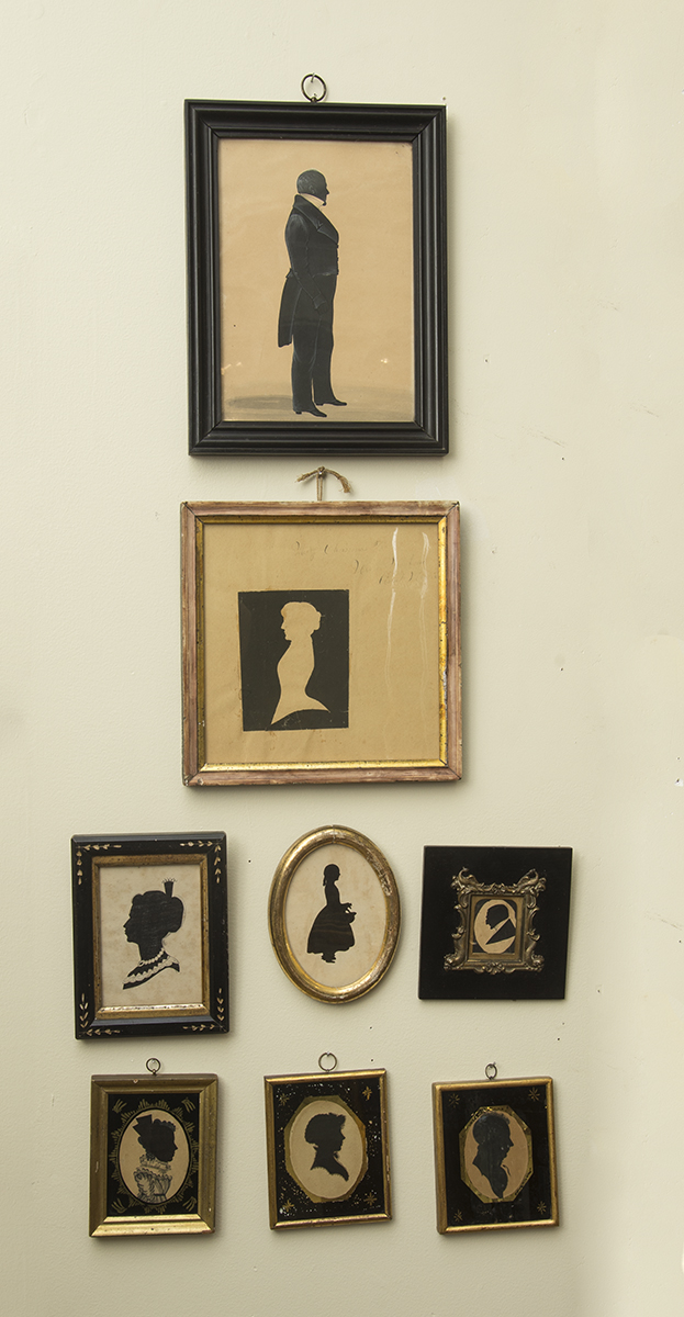 Appraisal: GROUP OF THIRTEEN SILHOUETTES Various sizes all framed most on