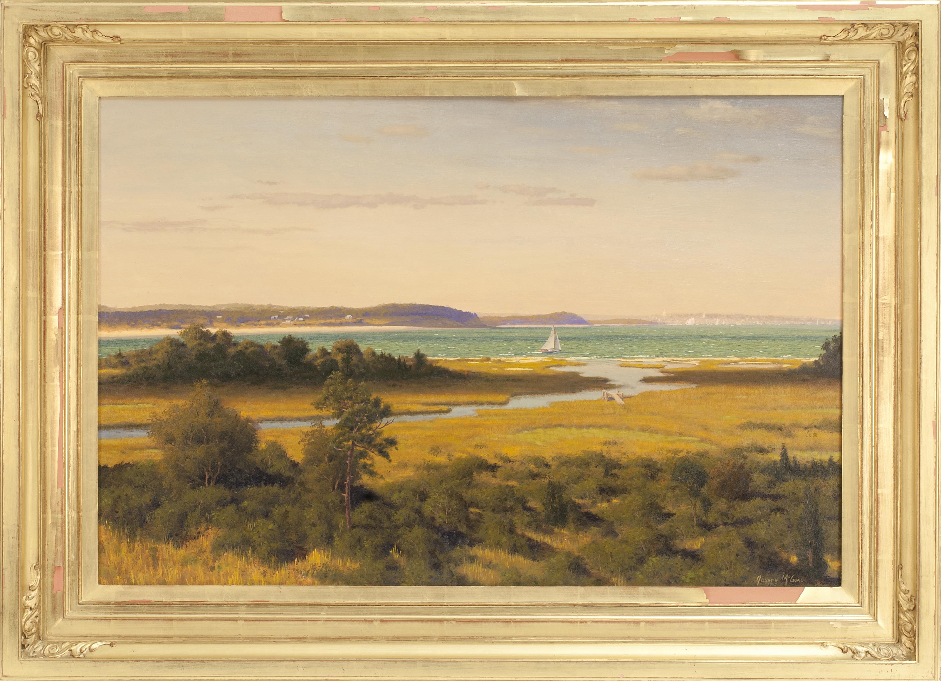 Appraisal: JOSEPH MCGURL American b View of Nantucket Signed lower right