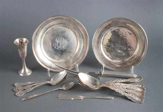 Appraisal: Assorted American sterling silver flatware and table articles including Frank