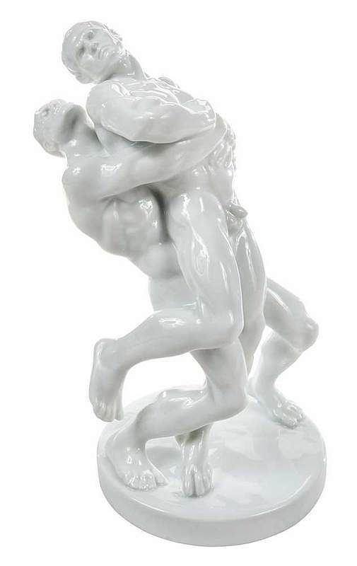 Appraisal: Herend Porcelain Olympic Wrestlers Hungarian circa mark for Herend at