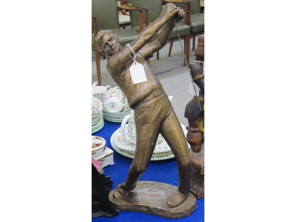 Appraisal: Painted plaster figure of a golfer