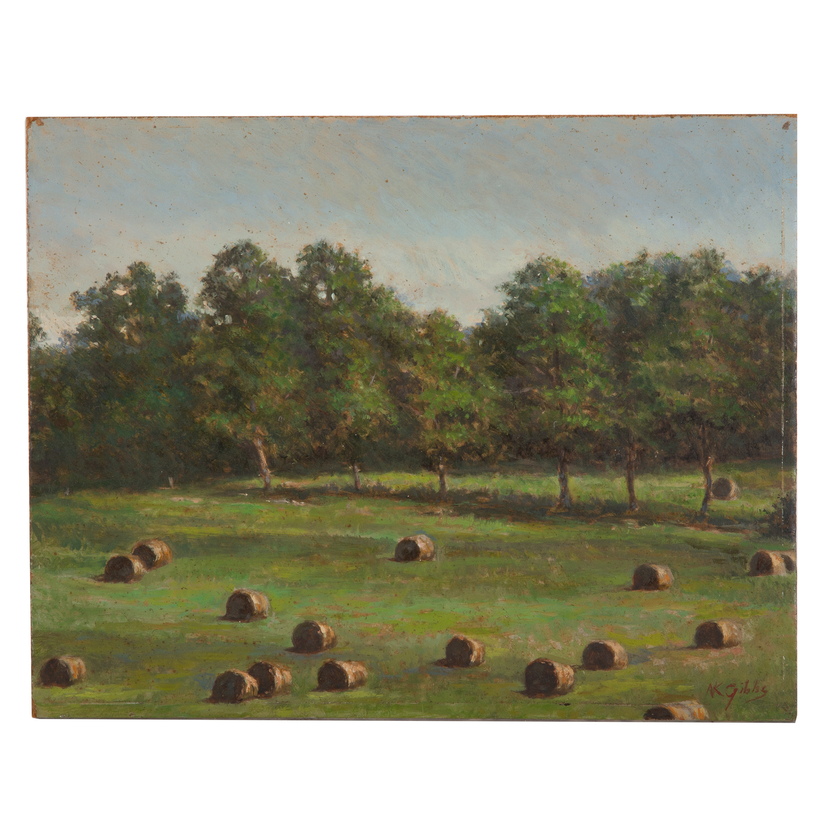 Appraisal: NATHANIEL K GIBBS BALES OF HAY OIL American - Oil