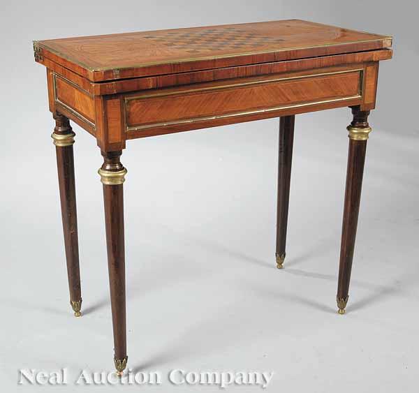 Appraisal: An Empire Parquetry and Brass-Mounted Games Table early th c