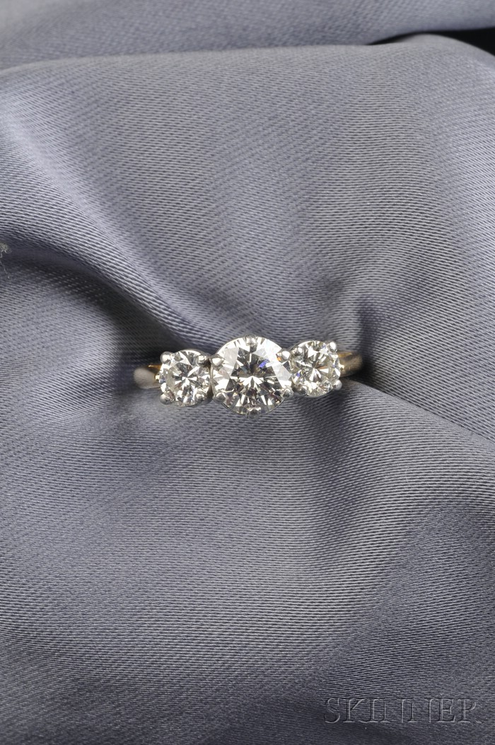 Appraisal: Diamond Solitaire prong-set with a full-cut diamond weighing approx cts