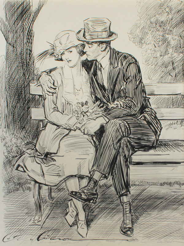 Appraisal: GIBSON Charles Dana American - Young Couple Seated on a