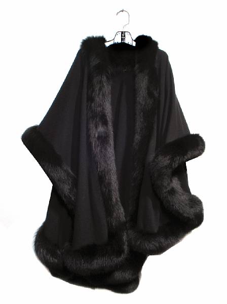 Appraisal: A cashmere black sable trimmed shawl