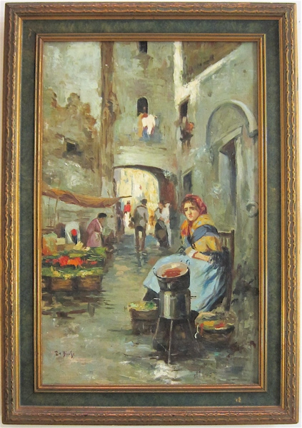 Appraisal: GUIDO DE BIASE OIL ON CANVAS Italian active - Alley