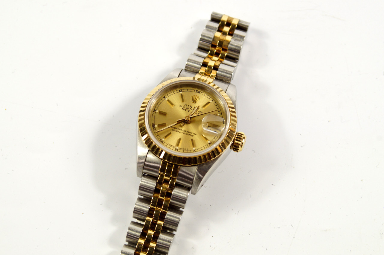 Appraisal: A Rolex lady's bi-metal cased chronometer wristwatch oyster perpetual date