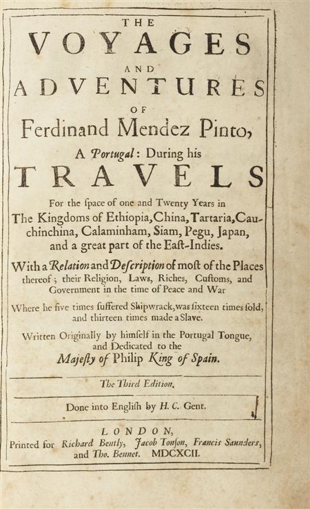 Appraisal: Mendez Pinto Ferdinand The voyages and adventures of London Richard