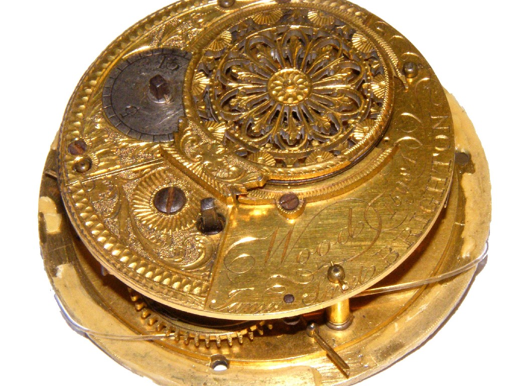 Appraisal: Large late th early th century fusee verge pocket watch