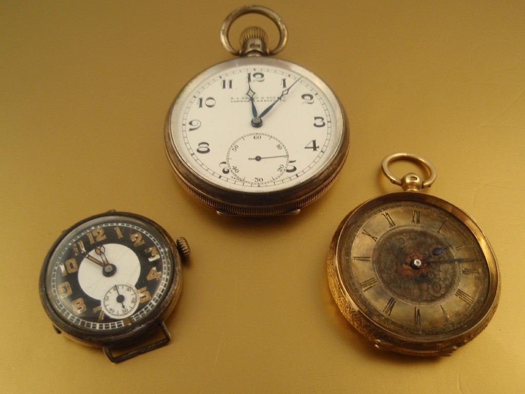 Appraisal: An ct gold cased mid size pocket watch open face