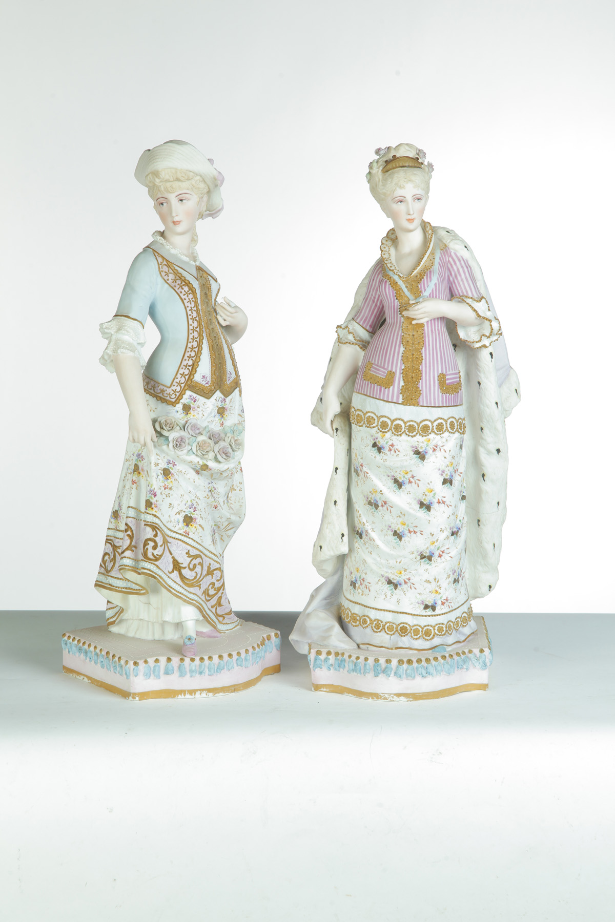 Appraisal: LARGE PAIR OF VICTORIAN BISQUE FIGURINES France or Germany th