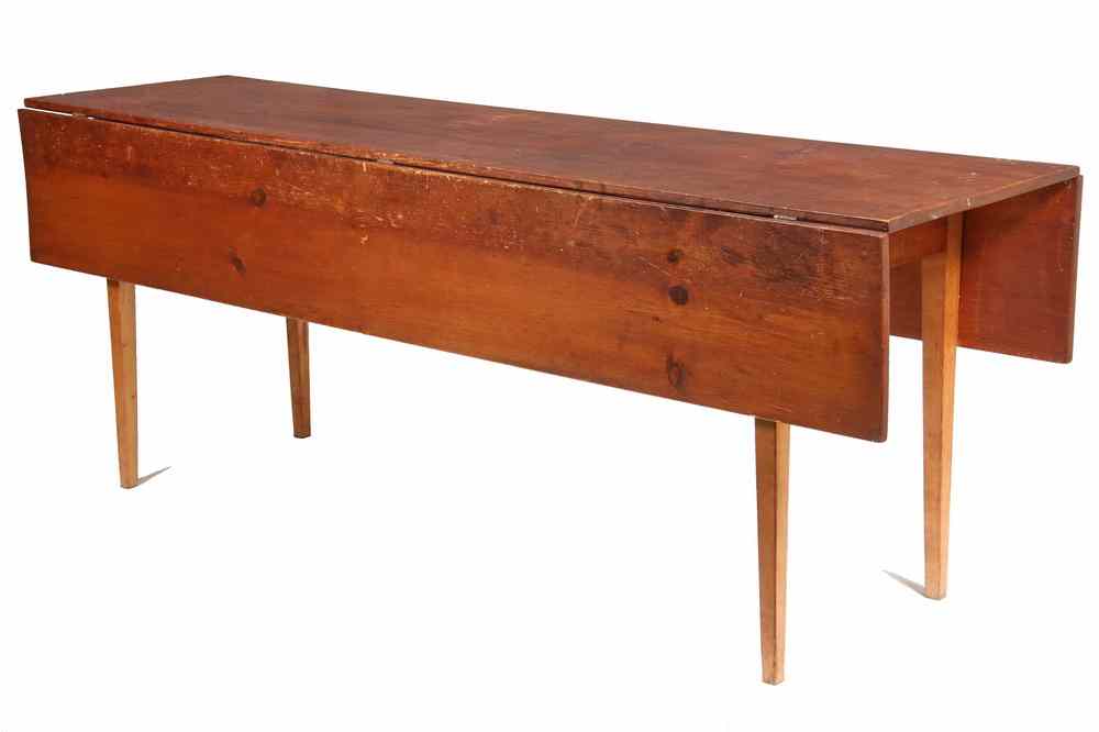 Appraisal: HARVEST TABLE - th c Pine Harvest Table single plank